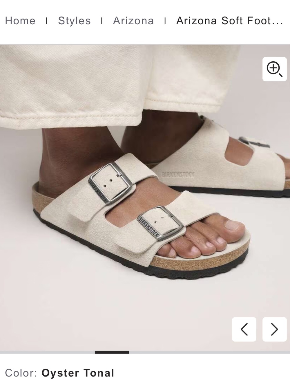 βοΈπ Women's Birkenstock Arizona Soft Footbed Sandal β Oyster Tonal Suede - Picture 5 of 16
